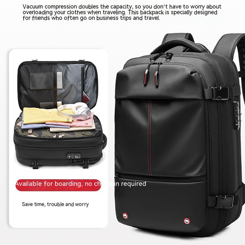 Men’s Business Travel Laptop Backpack with Compression, Large Capacity
