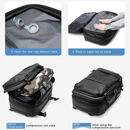 Men’s Business Travel Laptop Backpack with Compression, Large Capacity