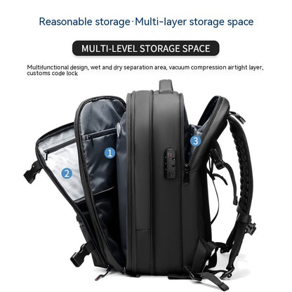 Men’s Business Travel Laptop Backpack with Compression, Large Capacity