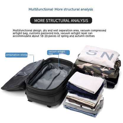 Men’s Business Travel Laptop Backpack with Compression, Large Capacity